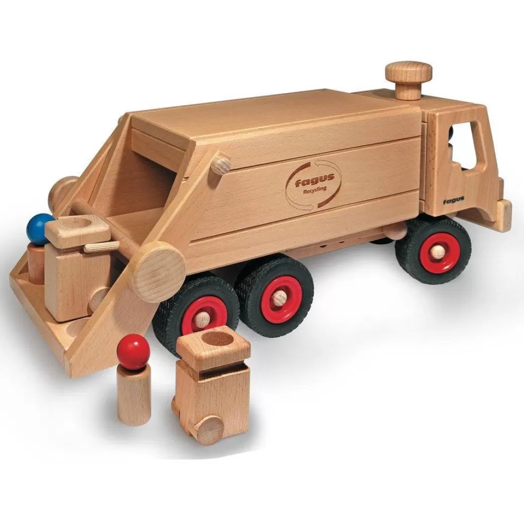 Fagus Toy Vehicles>Wooden Toy Garbage Truck