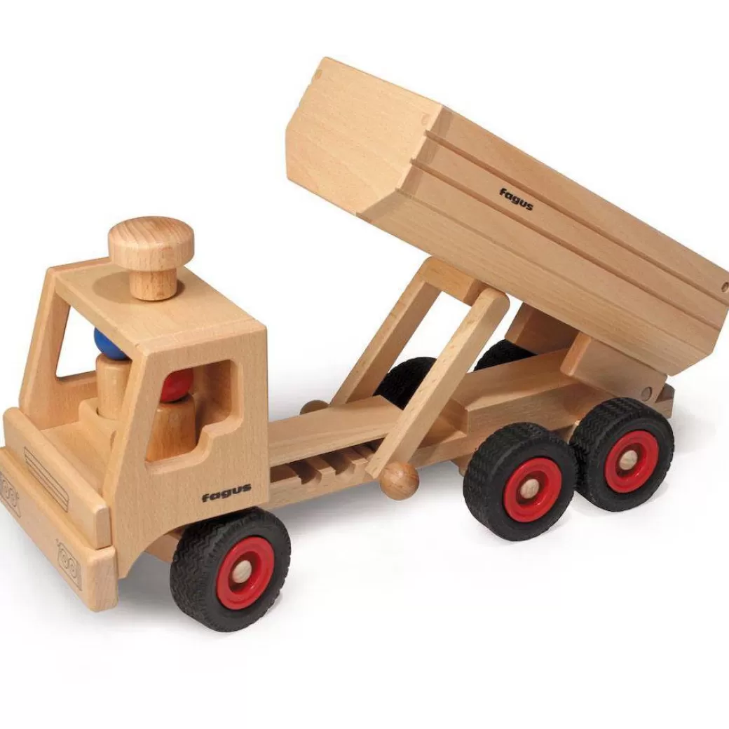 Fagus Toy Vehicles>Wooden Toy Tipper Dump Truck