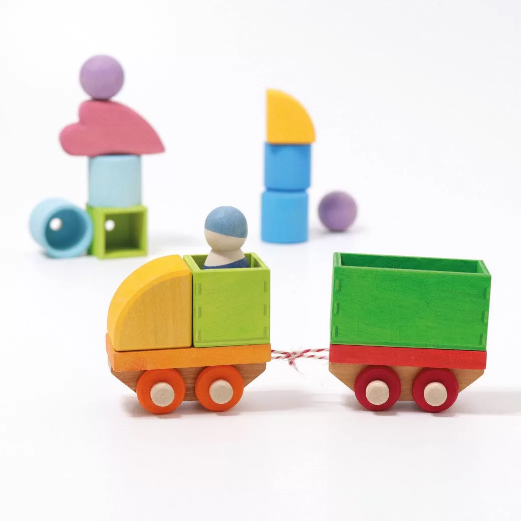 Grimm's Spiel & Holz Toy Vehicles>Wooden Train Building Set