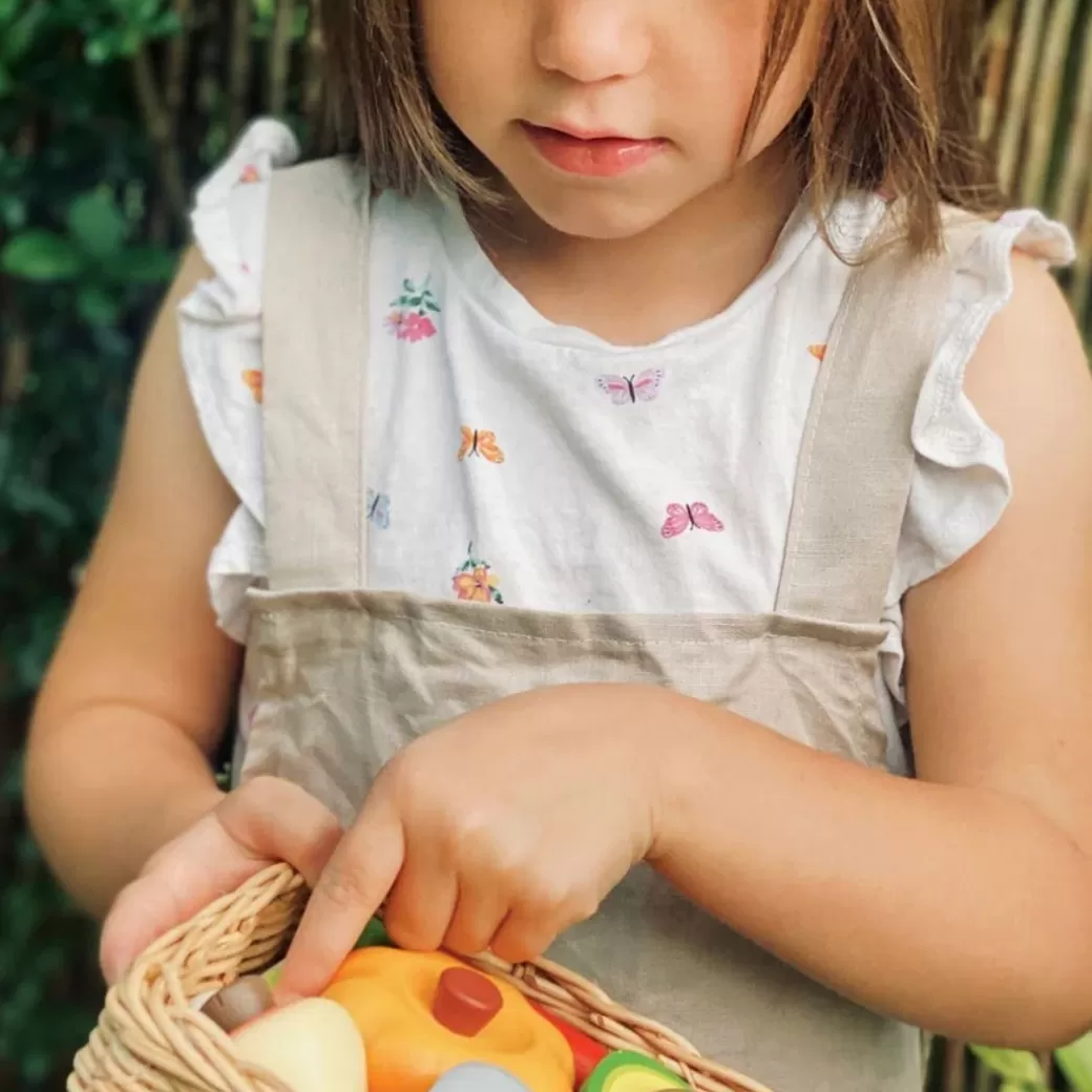 Tender Leaf Toys Kitchen & House Play>Wooden Veggie Basket