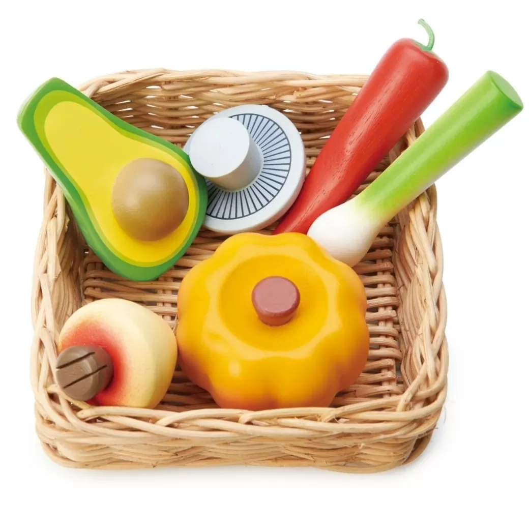 Tender Leaf Toys Kitchen & House Play>Wooden Veggie Basket