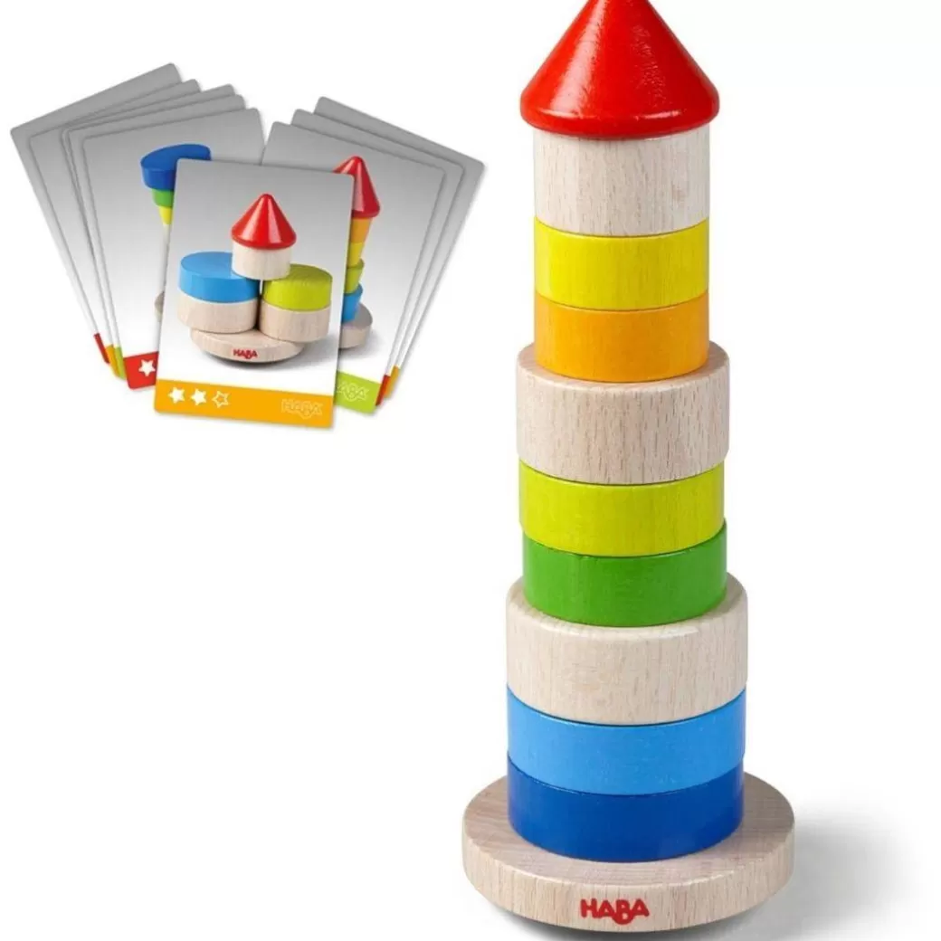 HABA Stacking & Sorting>Wooden Wobbly Tower Stacking Blocks Game