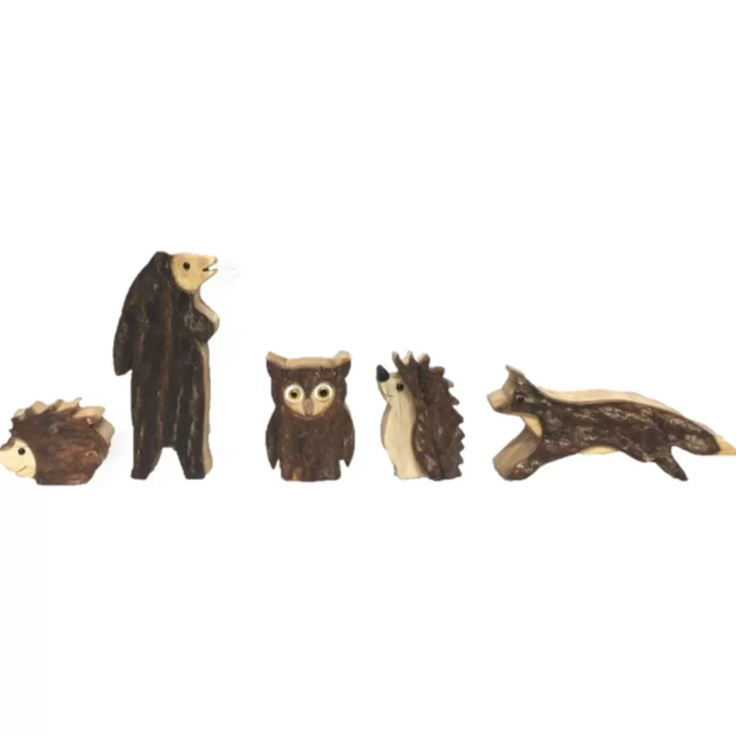 Papoose Wooden Figures>Woodland Animals - 5 Piece Set