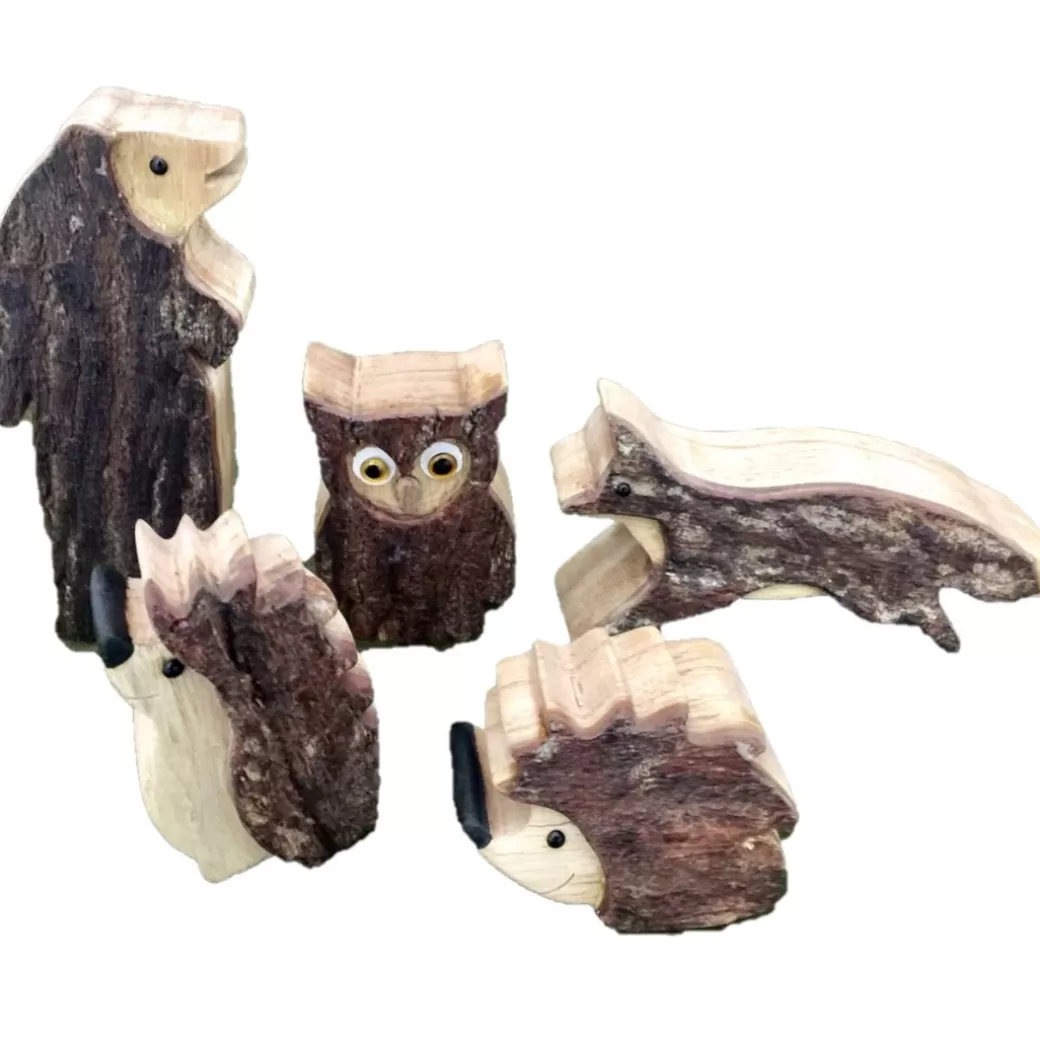 Papoose Wooden Figures>Woodland Animals - 5 Piece Set