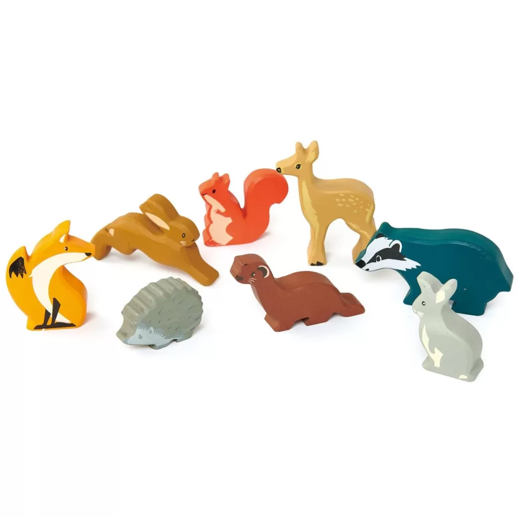 Tender Leaf Toys Wooden Figures>Woodland Wooden Animals Set