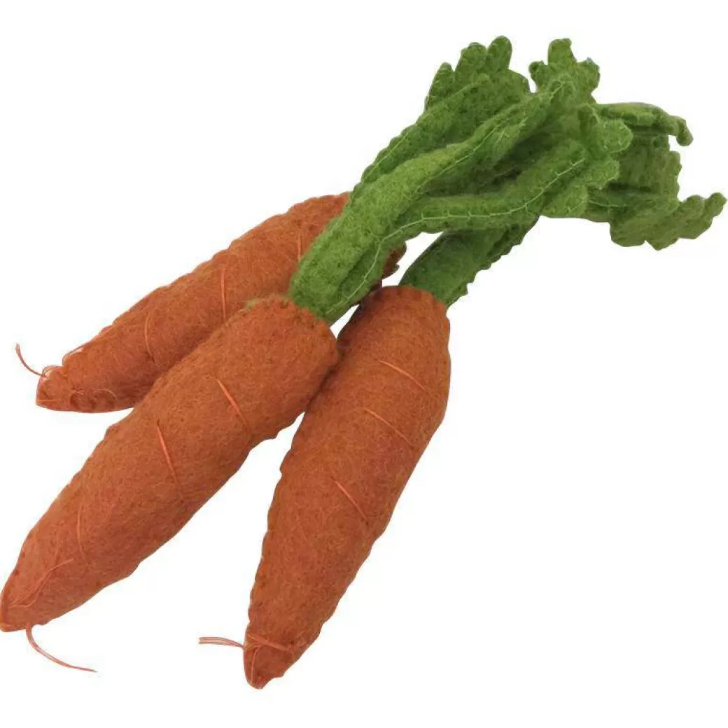 Colours of Australia Kitchen & House Play>Wool Felt Carrots - Bunch Of Three