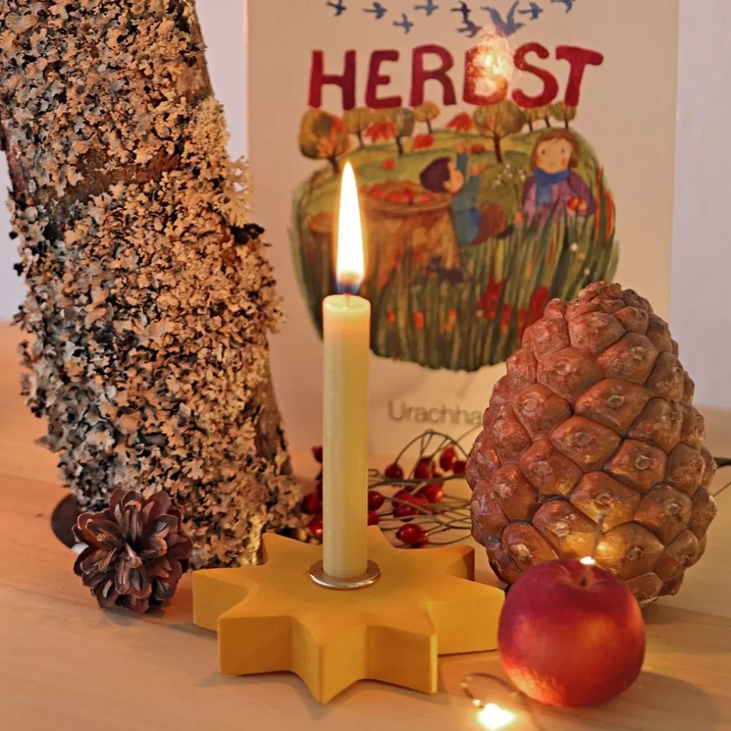 Grimm's Spiel & Holz Waldorf Birthday>Yellow Star Candle Holder